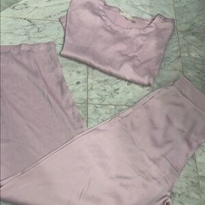 Lavender Satin Pajama Set